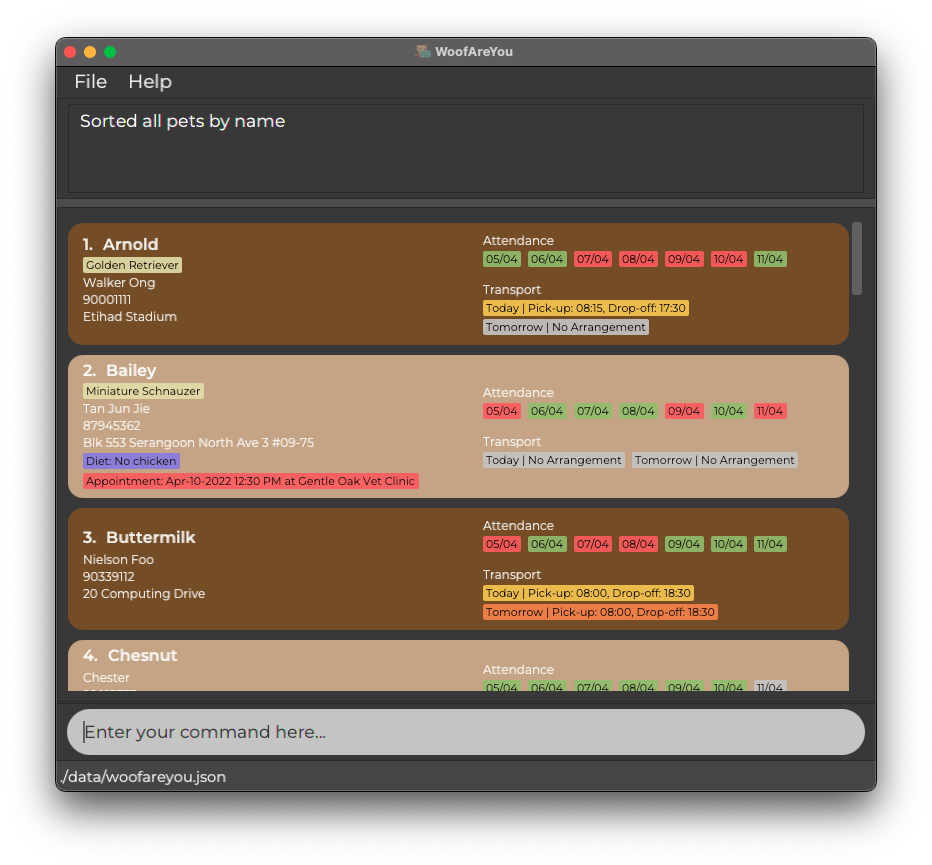 After sorting sample screenshot